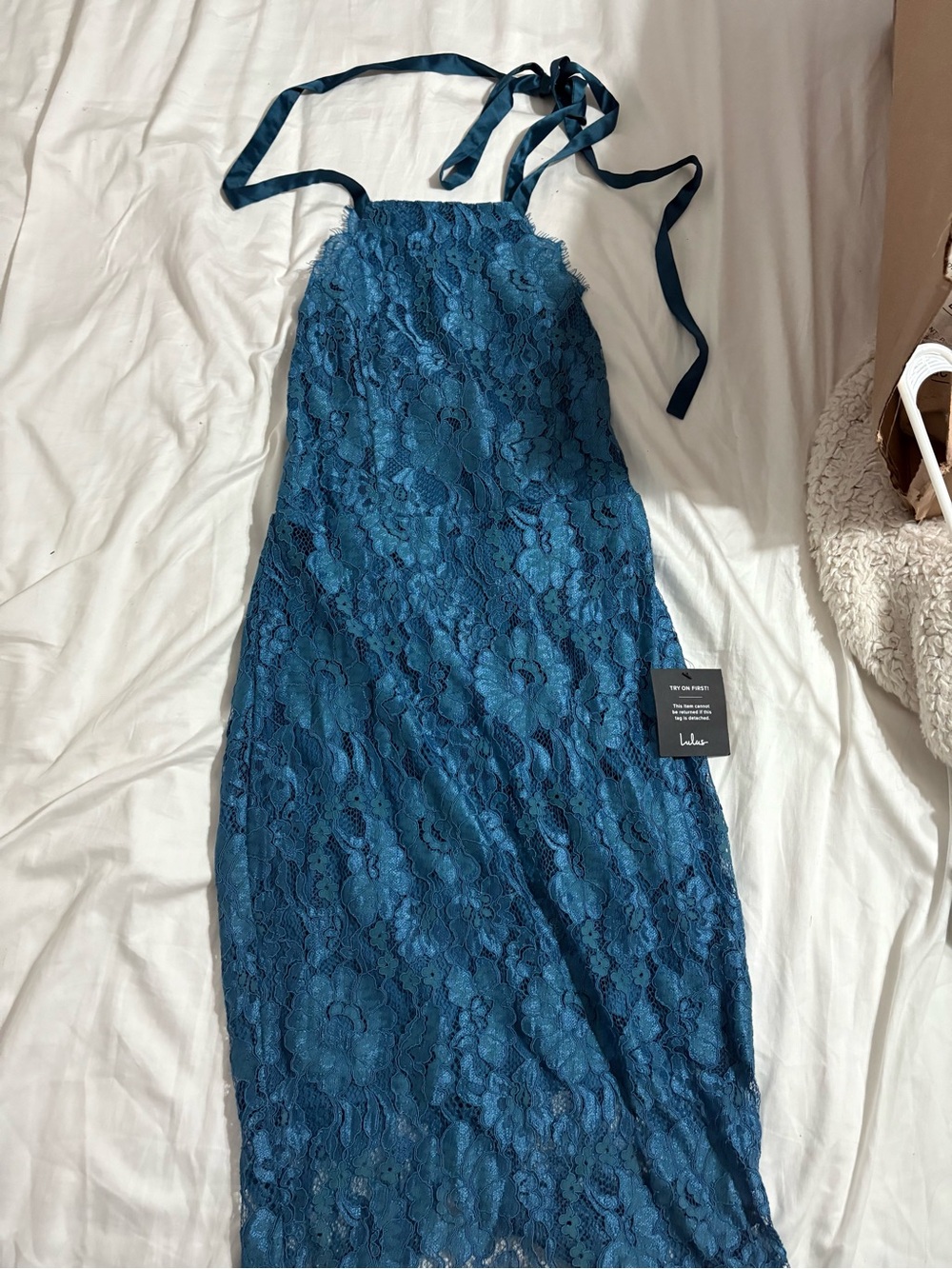 Lulu’s Lace Halter Midi Dress